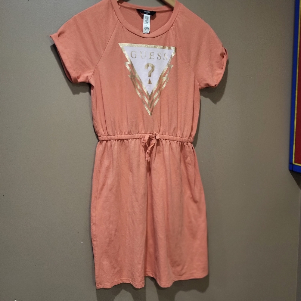 Like New Guess Kids Peach Girl’s Casual Dress Size 14